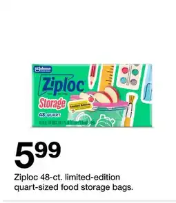 Target Ziploc 48-ct. limited-edition quart-sized food storage bags offer