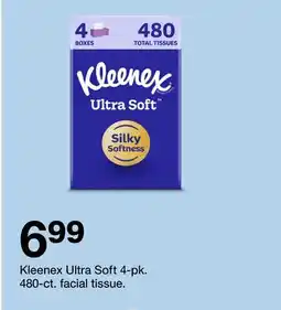 Target Kleenex Ultra Soft 4-pk. 480-ct. facial tissue offer