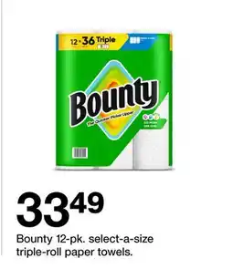Target BOUNTY 12-pk. select-a-size triple-roll paper towels offer