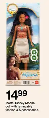 Target Mattel Disney Moana doll with removable fashion & 5 accessories offer