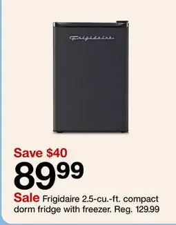 Target Frigidaire 2.5-cu.-ft. compact dorm fridge with freezer offer