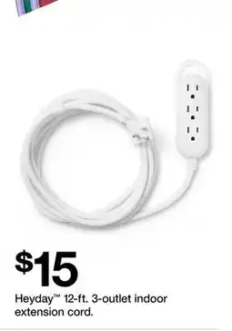 Target Heyday 12-ft. 3-outlet indoor extension cord offer