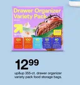 Target up&up 355-ct. drawer organizer variety pack food storage bags offer
