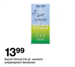 Target Secret Clinical 2.6-oz. women's antiperspirant deodorant offer