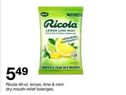 Target Ricola 40 ct. lemon, lime & mint dry-mouth-relief lozenges offer