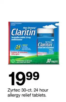 Target Zyrtec 30-ct. 24 hour allergy relief tablets offer