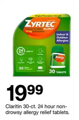 Target Claritin 30 ct. 24 hour non-drowsy allergy relief tablets offer