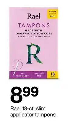 Target Rael 18-ct. slim applicator tampons offer