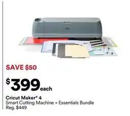 Michaels Cricut Maker 4 Smart Cutting Machine + Essentials Bundle offer