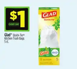 Dollar General Glad Quick-Tie Kitchen Trash Bags offer