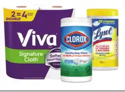Dollar General Viva Signature Cloth, Clorox Disinfecting Wipes, Lysol Disinfecting Wipes offer