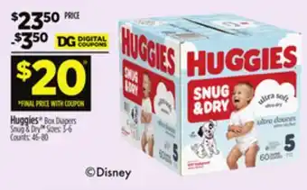 Dollar General Huggies Box Diapers Snug & Dry offer