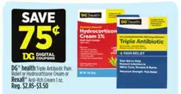 Dollar General DG health Triple Antibiotic Pain Relief or Hydrocortisone Cream or Rexall Anti-Itch Cream offer