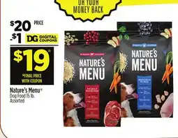Dollar General Nature's Menu Dog Food offer