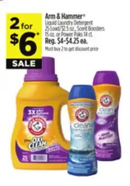 Dollar General Arm & Hammer Liquid Laundry Detergent Scent Boosters or Power Paks offer