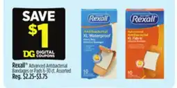 Dollar General Rexall Advanced Antibacterial Bandages or Pads offer
