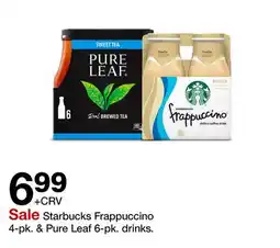 Target Starbucks Frappuccino & Pure Leaf drinks 4-pk. & 6-pk. drinks offer