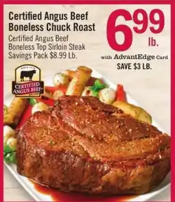 Price Chopper Certified Angus Beef Boneless Chuck Roast offer