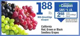 Price Chopper California Red, Green or Black Seedless Grapes offer