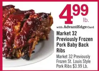 Price Chopper Market 32 Previously Frozen Pork Baby Back Ribs offer