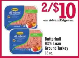 Price Chopper Butterball 93% Lean Ground Turkey offer