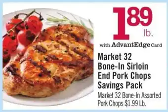 Price Chopper Market 32 Bone-In Sirloin End Pork Chops Savings Pack offer