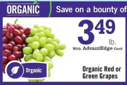Price Chopper Organic Red or Green Grapes offer