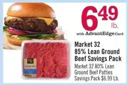 Price Chopper Market 32 85% Lean Ground Beef Savings Pack offer