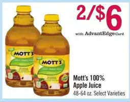 Price Chopper Mott's 100% Apple Juice offer