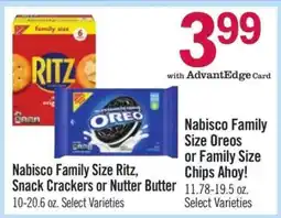 Price Chopper Nabisco Family Size Ritz, Snack Crackers or Nutter Butter offer
