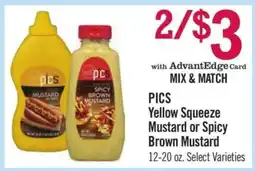 Price Chopper PICS Yellow Squeeze Mustard or Spicy Brown Mustard offer