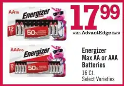 Price Chopper Energizer Max AA or AAA Batteries offer