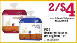 Price Chopper PICS Hamburger Buns or Hot Dog Rolls 8 Ct offer