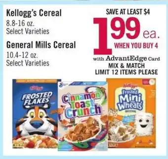 Price Chopper Kellogg's Cereal offer