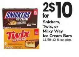 Safeway Snickers Twix or Milky Way Ice Cream Bars offer