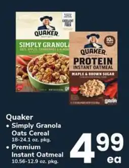 Safeway Quaker Simply Granola Premium Instant Oatmeal offer