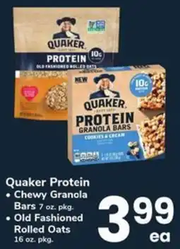 Safeway Quaker Protein Chewy Granola Bars Old Fashioned Rolled Oats offer