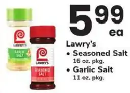 Safeway Lawrys Seasoned Salt Garlic Salt offer
