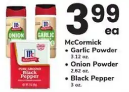 Safeway McCormick Garlic Powder Onion Powder Black Pepper offer
