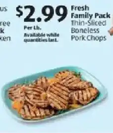 Aldi Thin-Sliced Boneless Pork Chops offer