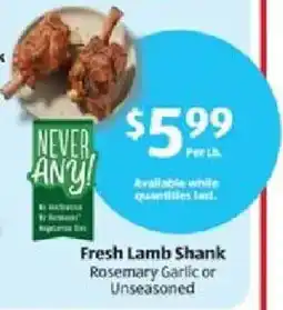 Aldi Fresh Lamb Shank offer