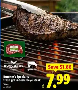 Lidl Butcher's specialty fresh grassfed ribeye steak offer