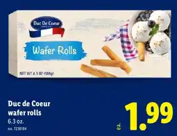 Lidl Duc de coeur wafer rolls offer