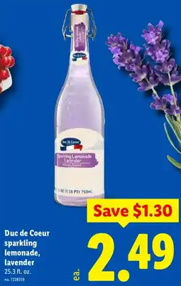 Lidl Duc de Coeur sparkling lemonade, lavender offer