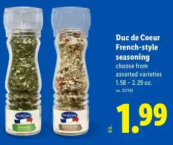 Lidl Duc de Coeur French-style seasoning offer