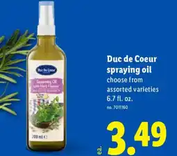 Lidl Duc de Coeur spraying oil offer