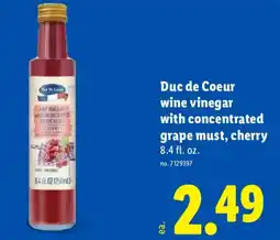 Lidl Duc de coeur wine vinegar with concentrated grape must, cherry offer