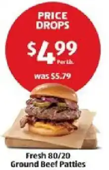 Aldi Fresh 80/20 Ground Beef Patties offer