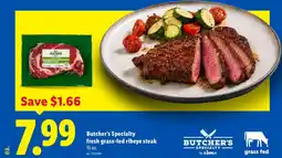 Lidl Butcher's Specialty fresh grass-fed ribeye steak offer