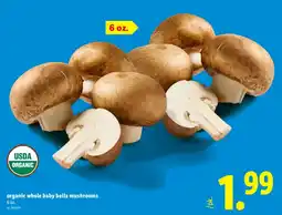 Lidl Organic whole baby bella mushrooms offer